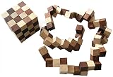 Schlangenwürfel 4x4 Gr. S - 6x6x6 cm - Snake Cube - Würfel Schlange - 3D Puzzle aus edlem Holz