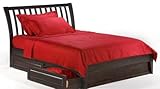 Nutmeg Eastern King Platform Bed w/ Dark Chocolate Finish plus 2-Drawer Set ....