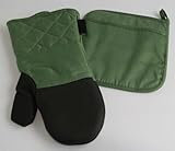 Neopren Topflappen Set Topfhandschuh Ofenhandschuh grün Grillhandschuh