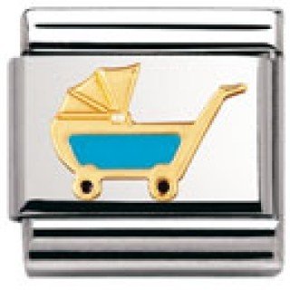 Nomination Composable Classic DAILY LIFE Edelstahl, Email und 18K-Gold (Kinderwagen AZURBL Preisvergleich