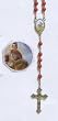 Rose Petal Scented Rosary - Saint Martin Cabellero Centerpiece - Byzantine Cross - 18in. Chain - Matching Case - IMPORTED FROM ITALY