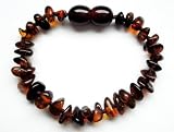 "AmberPure" Baltic Amber Teething Bracelet - Random Shape Cherry Colour - A Natural Pain Relief Solution for Your Baby
