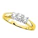 3 Cubic Zirconia Anniversary Band 1/2 ct. in Gold Plated Sterling Silver