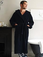 Royal Resort Collection: Luxury Hooded Robe - Terry Velour BathRobe, 100% Turkish Cotton, Color: Upscale Black, UNISEX - Full Length