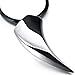 Men's Stainless Steel Pendant Necklace Silver Sharp Spear Wolf Teeth Polished -with 20 inch Cord