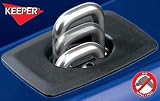 Keeper Bull Ring Stake Pocket Tie Downs w/ Black Nylon Base Plate Ford Ranger 1982 to 2006 (1 Pair)