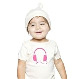Organic Baby Short Sleeve Lap T, 18-24, Baby Headphones Pink