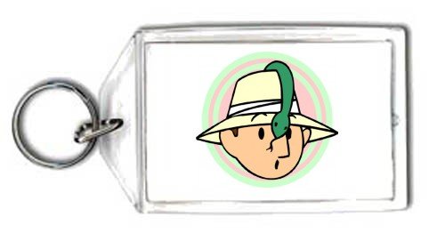 Keychain with africa, snake, wildlife, safari, explorer, hat