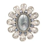 Lee Angel Silver Crystal Flower Brooch