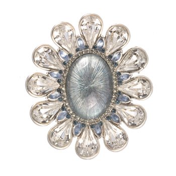 Childrens Toyshop  Jewelry : Lee Angel Silver Crystal Flower Brooch