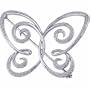 14Kt White Gold Butterfly Diamond Brooch Pin