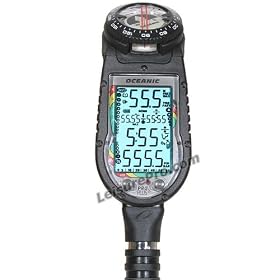 Oceanic Pro Plus 2 Air Integrated Nitrox Scuba Computer with Largest, Easiest Display to Read and Console with Quick Disconnect QD and Compass Scuba Diving Dive Computer
