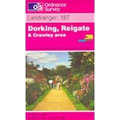 Landranger Map 187 Dorking, Reigate and Crawley Area