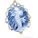 14K Yellow Gold Pink Sapphire, Agate Cameo & Diamond Pin/Pendant