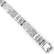 Sterling Silver Cubic Zirconia Rhodium Plated Men's Bracelet