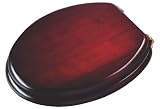 Croydex Solid Wood Toilet Seat, Mahogany - Chrome Fitting