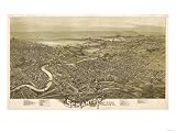 Scranton, Pennsylvania - Panoramic Map Giclee Poster Print