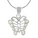 Sterling Silver Butterfly with White Opal Necklace