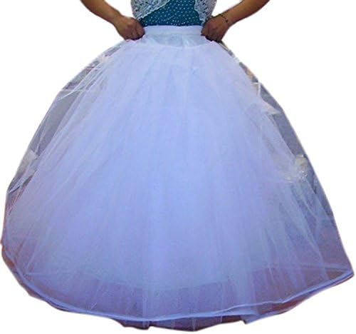 Women's Wedding Bridal No Bone Crinoline Ruffled White