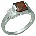2.00 Carats Princess Cut Genuine Garnet Sterling Silver Ring
