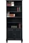 Chesterfield Bookcase With Wood door Cabinet, 5-SHELF 30"W, BLACK