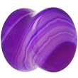 13mm Double Flare Purple Line Agate Stone Plug