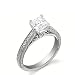 0.60 Carat Antique Engraved Diamond Engagement Ring Wedding Ring on 14k White Gold