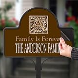Floral Monogram Personalized Address Plaque Yard Stake Magnet