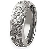 Chisel Tungsten Ring with Celtic Knot Design (8.0 mm) - Sizes 8-14