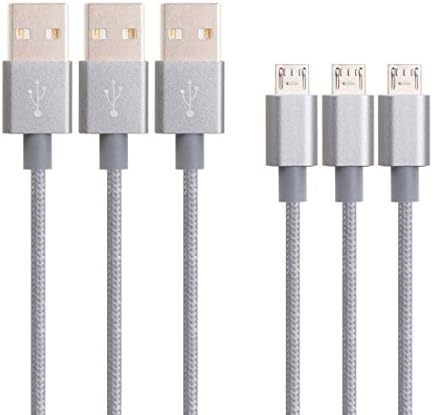 Mopow 3Pack 10FT Micro USB 2.0 Cable Extra Long Tangle-free Nylon Braided Data Sync Charging Cord for Samsung, HTC, Nexus, LG, Motorola, Nokia, Android Smartphones, Tablets and More