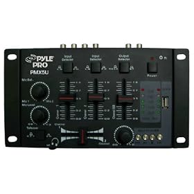 Pyle-Pro - Professional 2-Stereo Channel DJ Mixer W/ USB Player