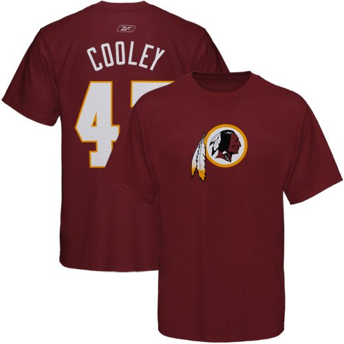 Reebok Washington Redskins #47 Chris Cooley Burgundy Scrimmage Gear T-shirt (Medium)