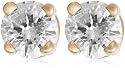 10k Yellow Gold, Princess-Cut, Diamond Stud Earrings (1/10 cttw, J-K Color, I2-I3 Clarity)
