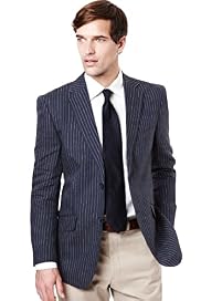 Collezione Pure Linen 2 Button Bold Striped Jacket