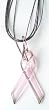 Breast Cancer Awareness Glass Necklace - Ribbon