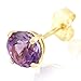 9ct Yellow Gold and Amethyst Single Stud Earring, THIS IS A SINGLE EARRING! - valentine