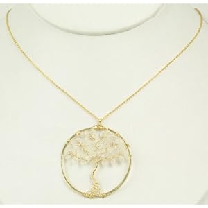 Hand Wire Moonstone Necklace-Gold by 
