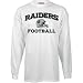 Oakland Raiders White Long Sleeve Stacked Helmet T-Shirt - 4X-Large