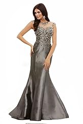 Satin  Backless Beaded Mermaid Evening Dress/Bridesmaid Dress/Prom Dress/Party Dress/Wedding Dress  With Rhinestones