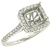 Pave Set Diamond Engagement Ring .41cttw (CZ ctr)