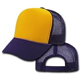 Two Tone Purple Gold Trucker Hat Cap Snap Back Hats