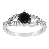 10K White Gold 1.00 cttw Black and White Diamond Ring, Size 7 41F6z%2BrFjLL. SL160 10K White Gold 1.00 cttw Black and White Diamond Ring, Size 7