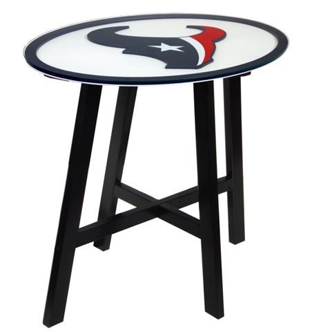 Houston Texans Wooden Pub Table With Glass Top