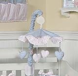 Sky Blue and Pink Shabby Chic Musical Baby Crib Mobile by JoJo Designs