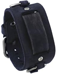 Nemesis #FRB-KK Charcoal 39mm Wide 20mm Lug Width Wide Leather Watch Cuff Band