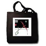 Green Red and Black Art Deco Modern - Black Tote Bag JUMBO 20w X 15h X 5d