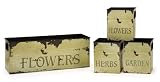 Set of 4 Distressed Country Store Flower Planters