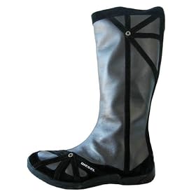 Diesel Run-To Womens Black Leather Suede Boots Shoes