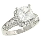 3 Sided Bead Set Diamond Engagement Ring .60cttw(CZ ct