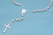 Sterling Silver Necklace - Rosary Necklace with 6mm Beads - Length: 26'', 30''